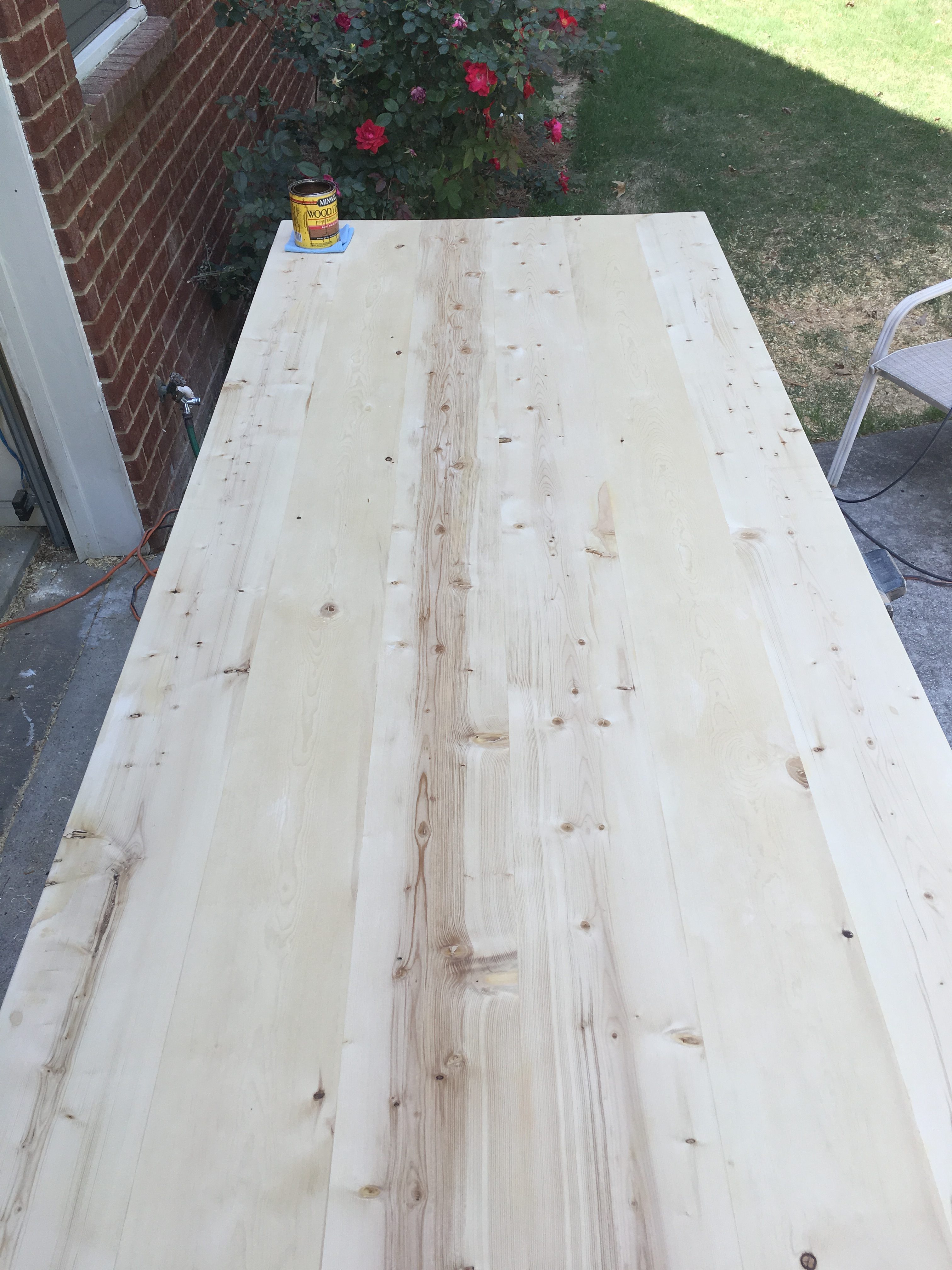 White on sale stained desk