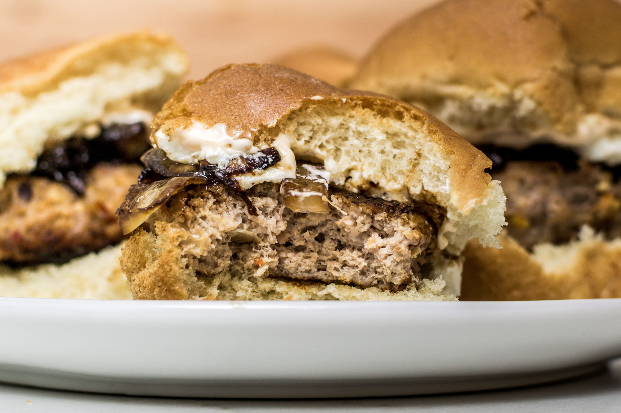 Turkey Burger Sliders With Goat Cheese Spicy Mayo And Balsamic