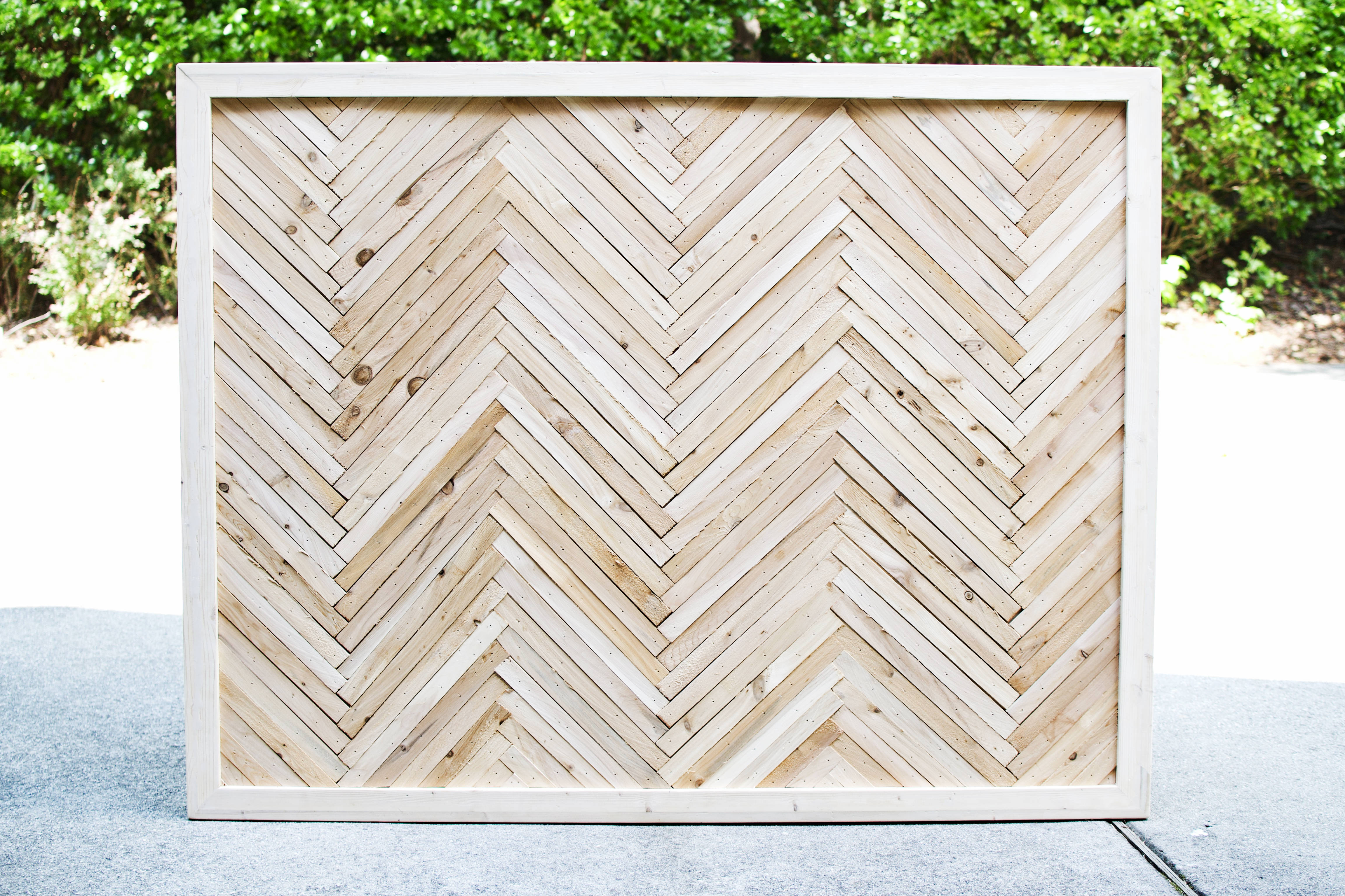 Herringbone pattern store headboard