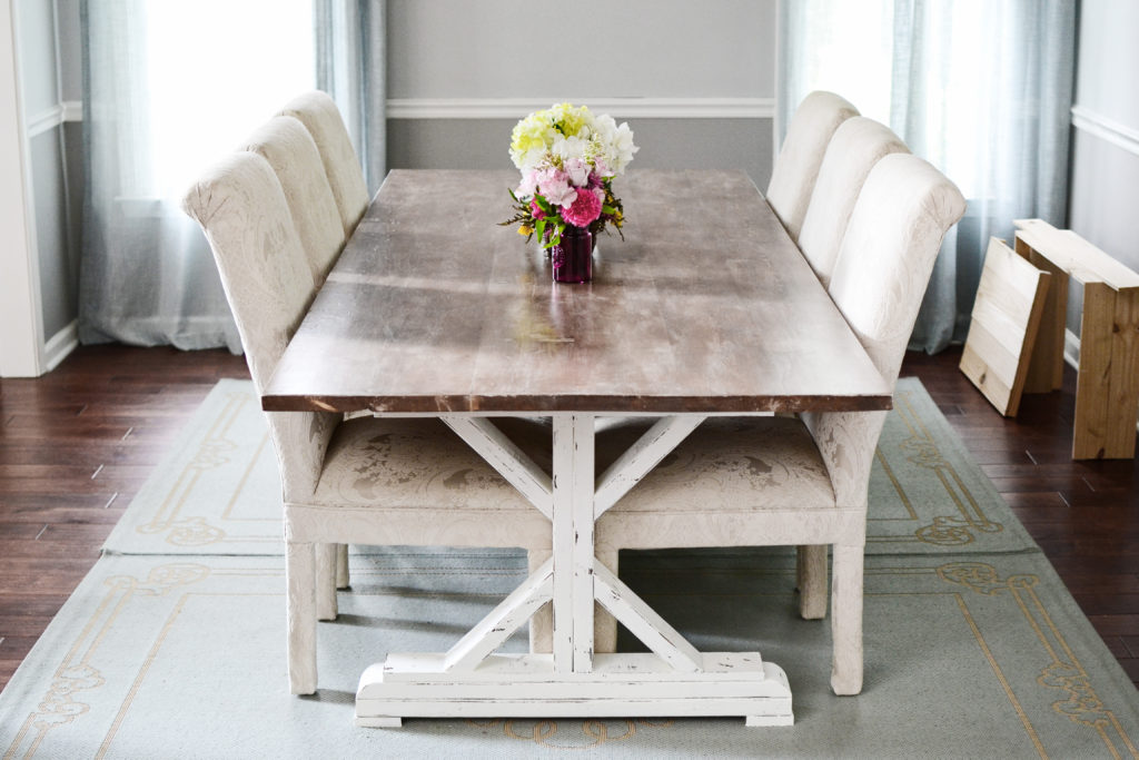 Brown and deals white farmhouse table