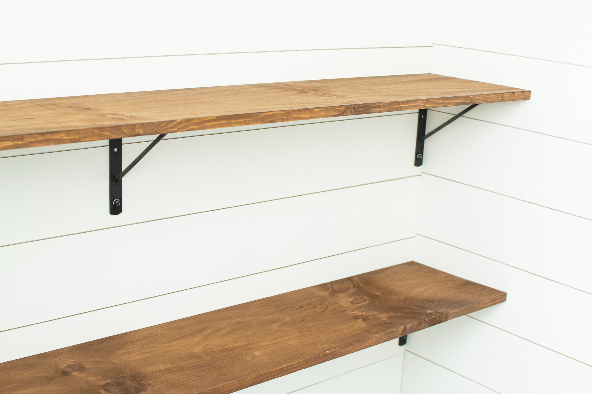 How to Stain Wood Shelves  